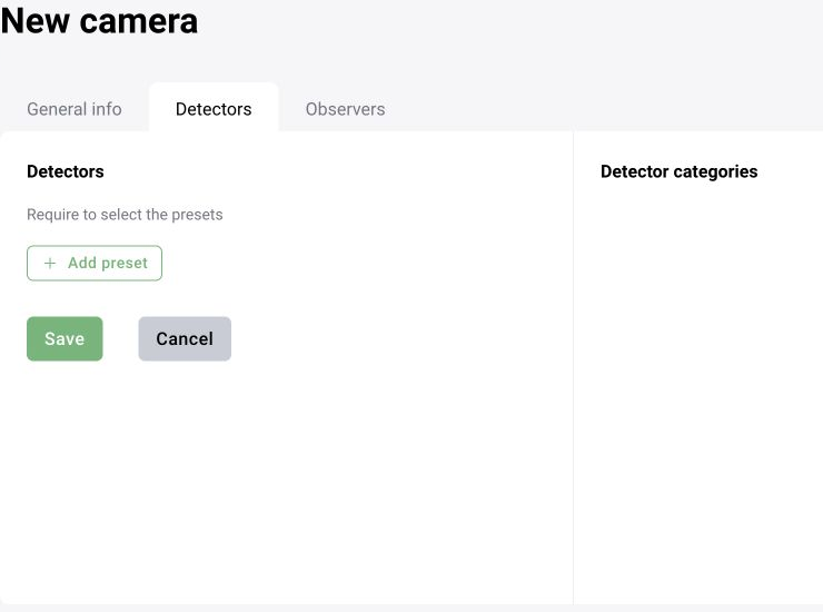 BOX 3.2: the Detectors tab before a preset has been selected