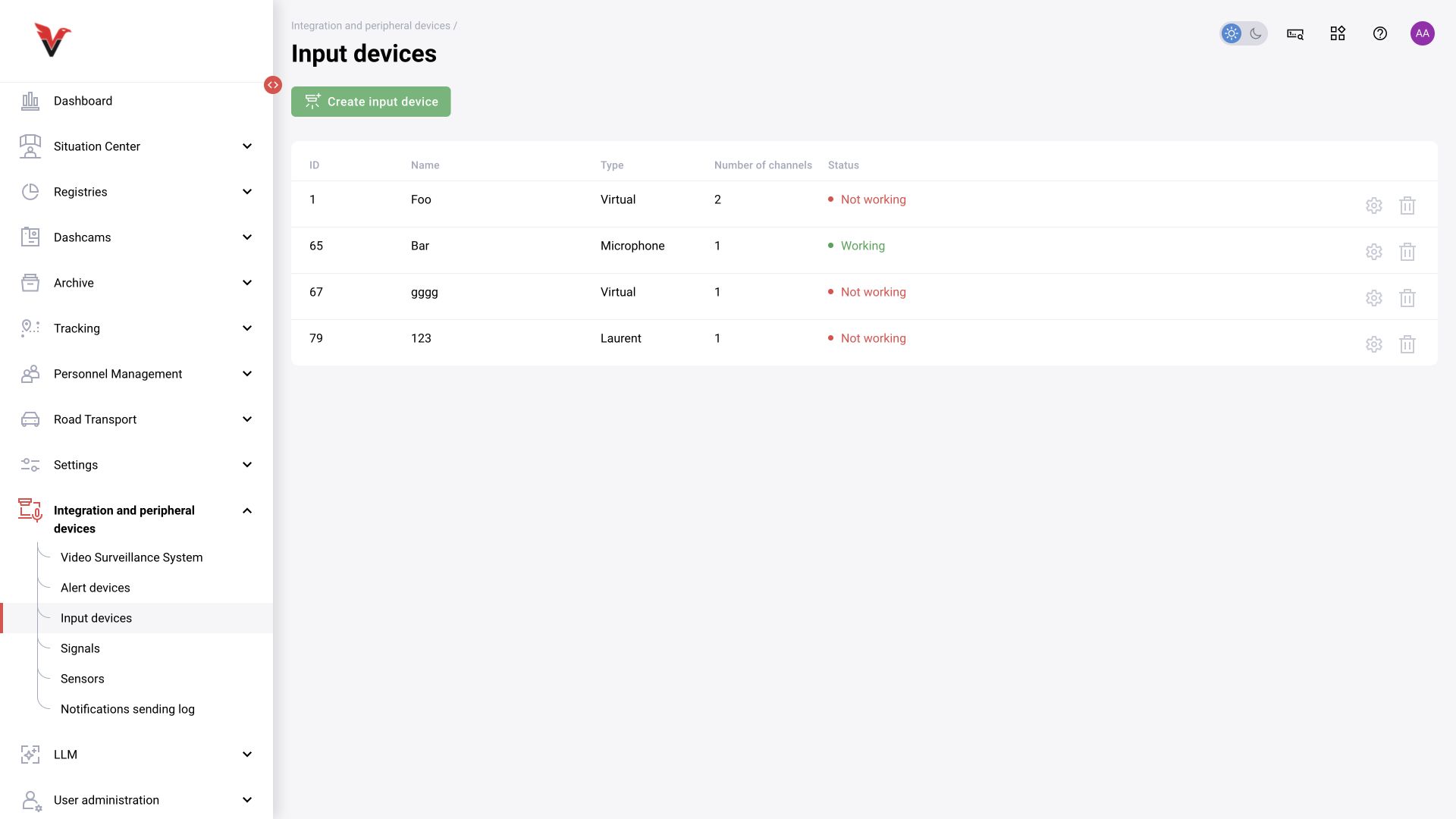 Shared module, BOX 3.2 illustration. Integration → Input devices: section overview.