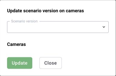 BOX 5.0: the Update scenario version on cameras dialog