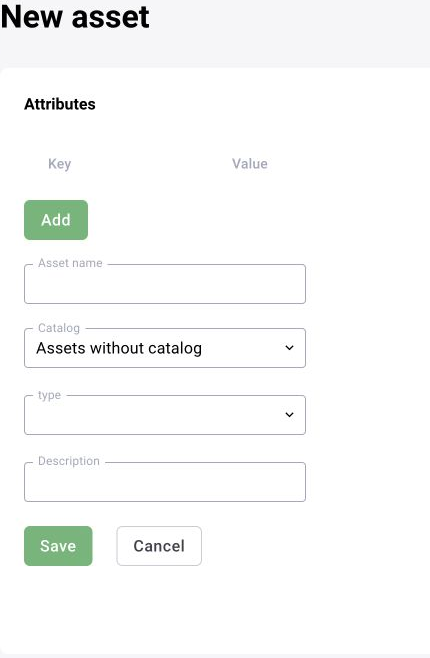 BOX 5.0: create an asset with a name, catalog, type and description
