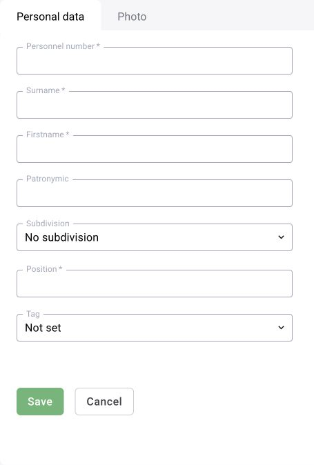 Shared personnel module, illustrated in BOX 3.2: create a person with required identity fields, subdivision and position