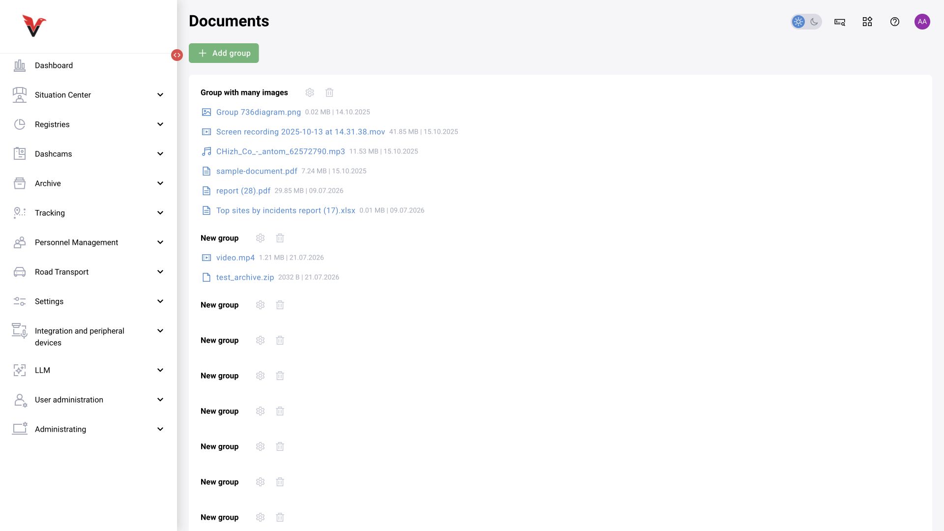 Help → Documentation: section overview.