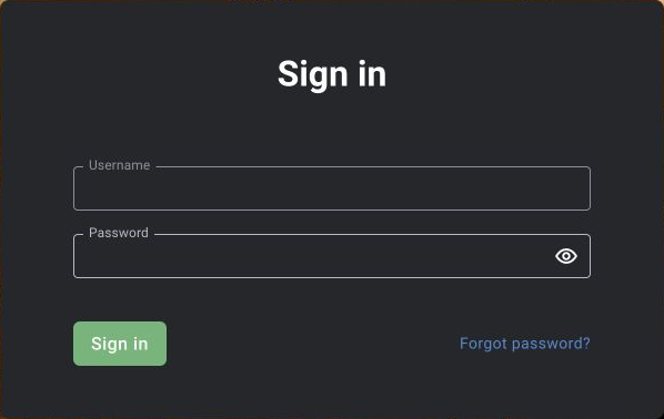 Shared sign-in form: use the deployment address and personal credentials supplied by your administrator