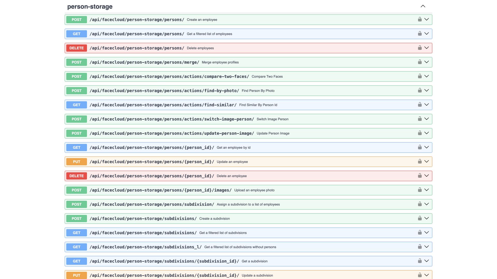 BOX 3.2 interface. CreatePerson schema: structure and API field types.