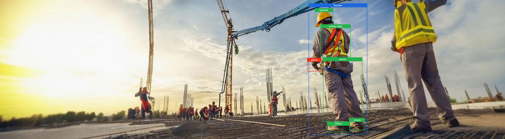 Personnel protective equipment detection at a construction site